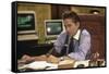 Wall street by Oliver Stone with Michael Douglas, 1987 (photo)-null-Framed Stretched Canvas