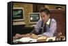 Wall street by Oliver Stone with Michael Douglas, 1987 (photo)-null-Framed Stretched Canvas