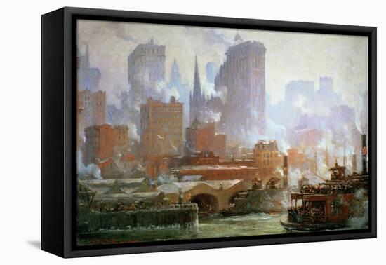 Wall Street Ferry Ship-Colin Campbell Cooper-Framed Stretched Canvas
