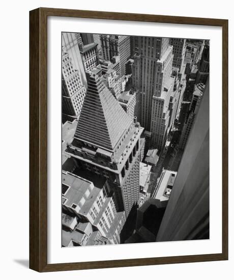 Wall Street, from the Roof of Irving Trust Co. Building, Manhattan-Berenice Abbott-Framed Giclee Print