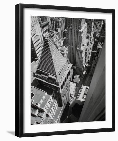 Wall Street, from the Roof of Irving Trust Co. Building, Manhattan-Berenice Abbott-Framed Giclee Print