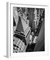 Wall Street, from the Roof of Irving Trust Co. Building, Manhattan-Berenice Abbott-Framed Giclee Print