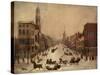 Wall Street in Winter-Peter Maverick-Stretched Canvas