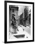 Wall Street Is Virtually Deserted in Front of the US Sub-Treasury Building-null-Framed Photo