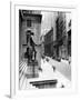 Wall Street Is Virtually Deserted in Front of the US Sub-Treasury Building-null-Framed Photo