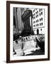 Wall Street Journal Reader across the Street from the New York Stock Exchange Building-null-Framed Photo