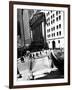 Wall Street Journal Reader across the Street from the New York Stock Exchange Building-null-Framed Photo