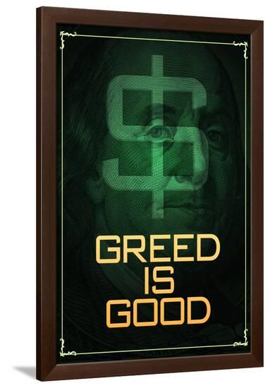 Wall Street Movie Greed is Good Poster Print--Framed Poster