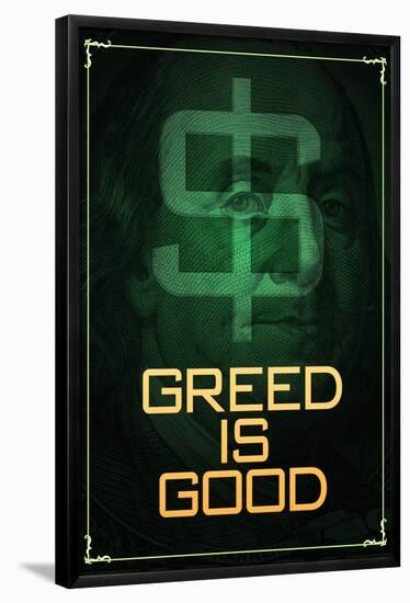 Wall Street Movie Greed is Good Poster Print-null-Framed Poster