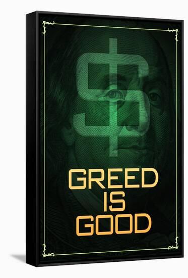 Wall Street Movie Greed is Good-null-Framed Stretched Canvas