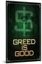 Wall Street Movie Greed is Good-null-Mounted Poster