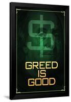 Wall Street Movie Greed is Good-null-Framed Poster