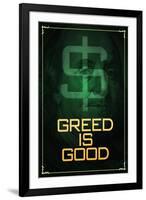 Wall Street Movie Greed is Good-null-Framed Art Print