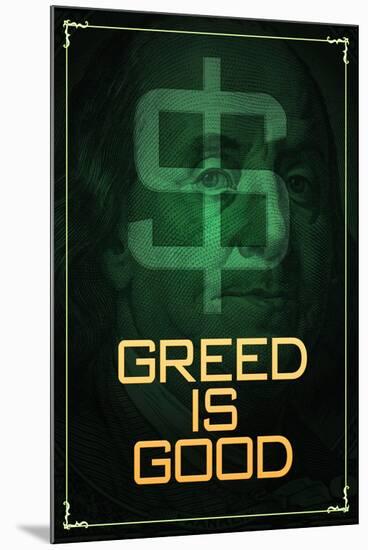 Wall Street Movie Greed is Good-null-Mounted Art Print