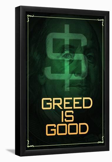 Wall Street Movie Greed is Good-null-Framed Poster