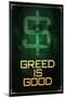 Wall Street Movie Greed is Good-null-Mounted Poster