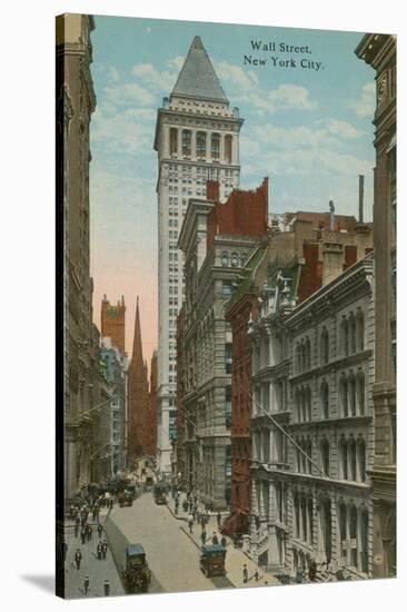 Wall Street, New York City. Postcard Sent in 1913-American Photographer-Stretched Canvas