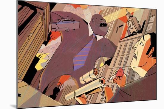 Wall Street Rampage-A Richard Allen-Mounted Giclee Print