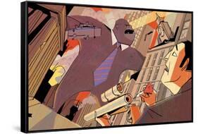 Wall Street Rampage-A Richard Allen-Framed Stretched Canvas