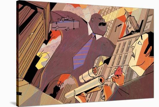 Wall Street Rampage-A Richard Allen-Stretched Canvas