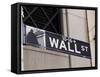 Wall Street Sign Manhattan, New York City, New York, USA-Amanda Hall-Framed Stretched Canvas