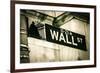 Wall Street Sign New York City-null-Framed Premium Giclee Print