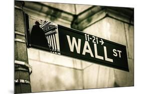 Wall Street Sign New York City-null-Mounted Premium Giclee Print