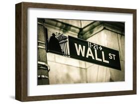 Wall Street Sign New York City-null-Framed Art Print