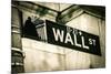 Wall Street Sign New York City-null-Mounted Art Print