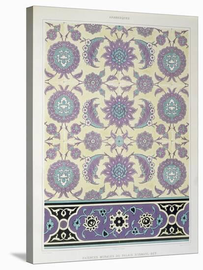 Wall Tiles from the Palace of Ismayl-Bey, from 'Arab Art as Seen Through the Monuments of Cairo-Emile Prisse d'Avennes-Stretched Canvas