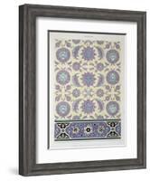 Wall Tiles from the Palace of Ismayl-Bey, from 'Arab Art as Seen Through the Monuments of Cairo-Emile Prisse d'Avennes-Framed Giclee Print