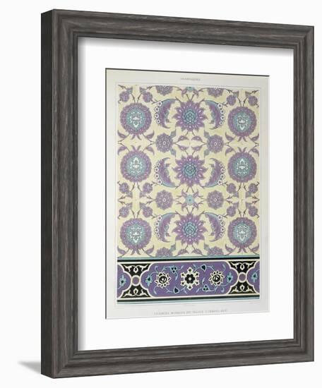 Wall Tiles from the Palace of Ismayl-Bey, from 'Arab Art as Seen Through the Monuments of Cairo-Emile Prisse d'Avennes-Framed Giclee Print