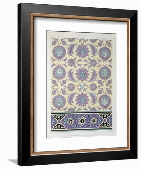 Wall Tiles from the Palace of Ismayl-Bey, from 'Arab Art as Seen Through the Monuments of Cairo-Emile Prisse d'Avennes-Framed Giclee Print