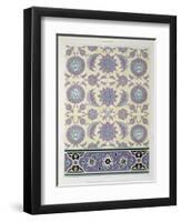 Wall Tiles from the Palace of Ismayl-Bey, from 'Arab Art as Seen Through the Monuments of Cairo-Emile Prisse d'Avennes-Framed Giclee Print