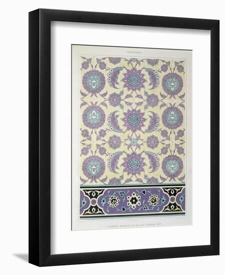 Wall Tiles from the Palace of Ismayl-Bey, from 'Arab Art as Seen Through the Monuments of Cairo-Emile Prisse d'Avennes-Framed Giclee Print