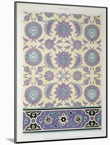 Wall Tiles from the Palace of Ismayl-Bey, from 'Arab Art as Seen Through the Monuments of Cairo-Emile Prisse d'Avennes-Mounted Giclee Print