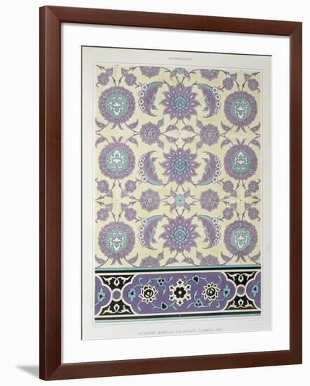 Wall Tiles from the Palace of Ismayl-Bey, from 'Arab Art as Seen Through the Monuments of Cairo-Emile Prisse d'Avennes-Framed Giclee Print