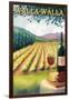 Walla Walla - Vineyard Scene-Lantern Press-Framed Art Print