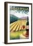 Walla Walla - Vineyard Scene-Lantern Press-Framed Art Print