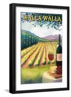 Walla Walla - Vineyard Scene-Lantern Press-Framed Art Print