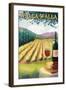 Walla Walla - Vineyard Scene-Lantern Press-Framed Art Print