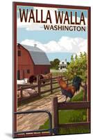 Walla Walla, Washington - Barnyard Scene-Lantern Press-Mounted Art Print