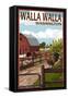 Walla Walla, Washington - Barnyard Scene-Lantern Press-Framed Stretched Canvas