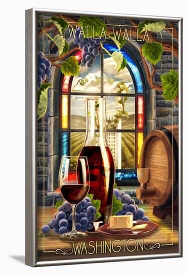 Walla Walla, Washington - Cabernet Sauvignon-Lantern Press-Framed Art Print