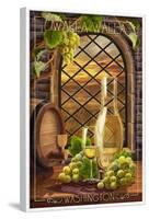 Walla Walla, Washington - Chardonnay-Lantern Press-Framed Art Print