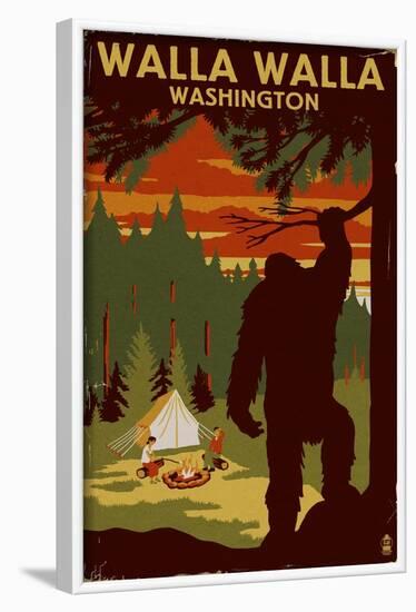 Walla Walla, Washington - Home of Bigfoot-Lantern Press-Framed Art Print