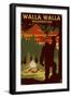 Walla Walla, Washington - Home of Bigfoot-Lantern Press-Framed Art Print