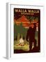 Walla Walla, Washington - Home of Bigfoot-Lantern Press-Framed Art Print