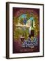 Walla Walla, Washington - Merlot-Lantern Press-Framed Art Print