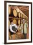 Walla Walla, Washington - Wine Barrels-Lantern Press-Framed Art Print